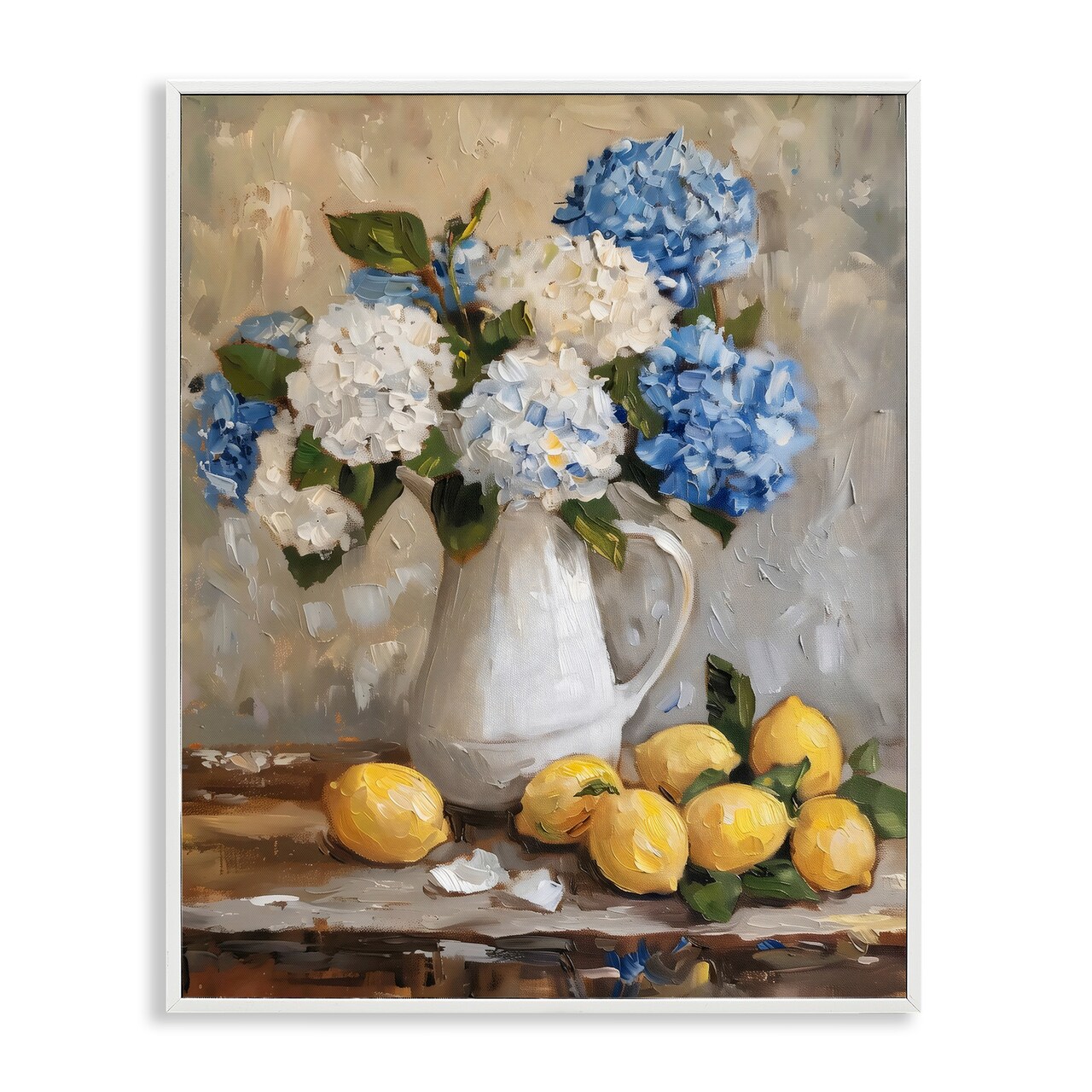 Stupell Industries Hydrangeas and Citrus Still Life Framed Giclee, design by LSR Creative Studio